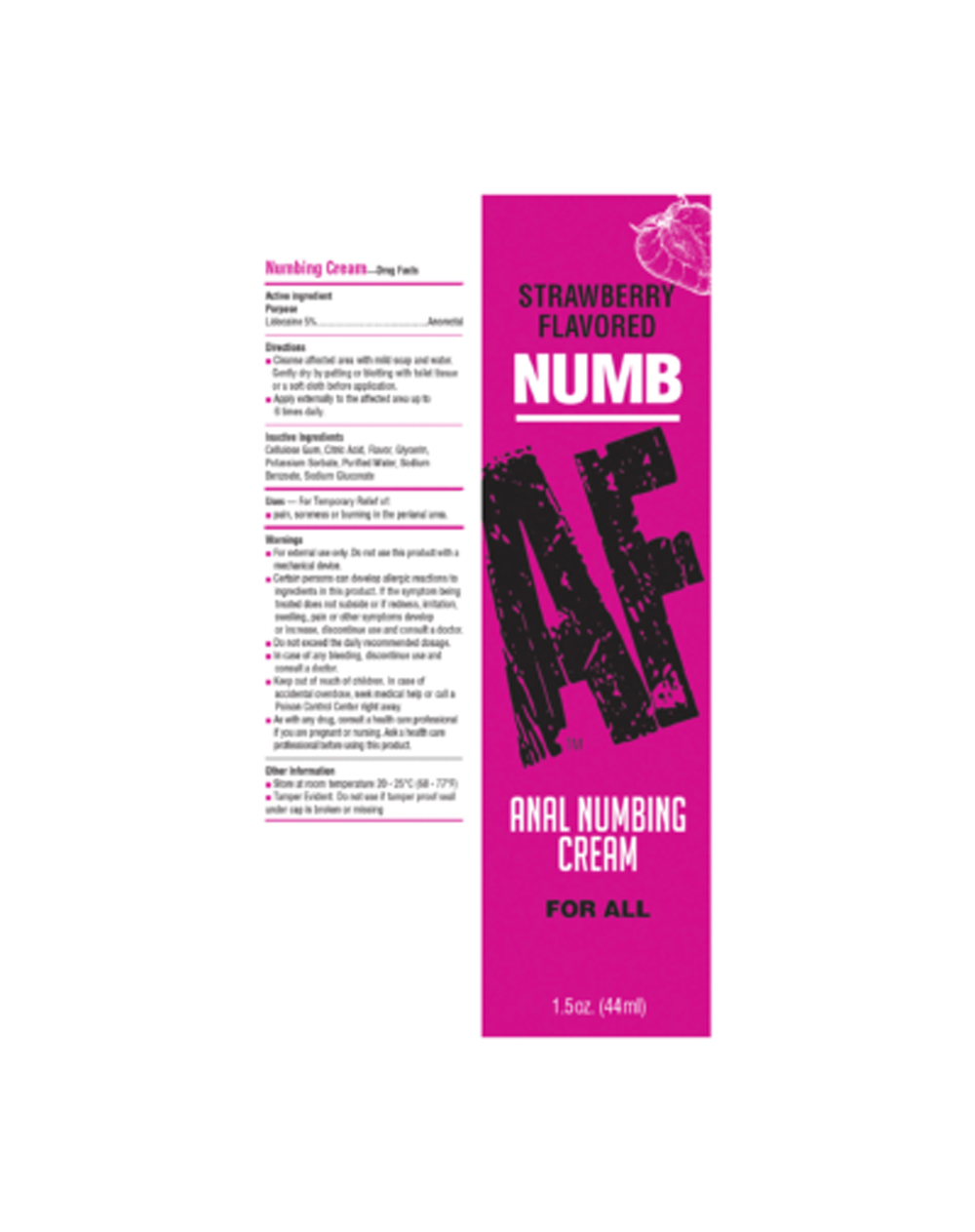 Numb Af Anal Desensitizer Strawberry Gel 1.5oz