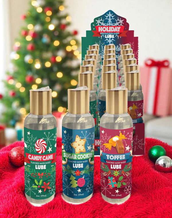 Holiday Lubricant Display of 18, 3 Flavors