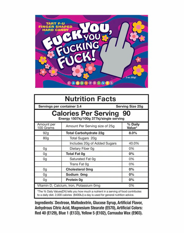 Fuck You, You Fucking Fuck! Candy - Display of 100pcs