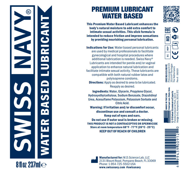 Swiss Navy Water Based Lubricant 4 Fl Oz