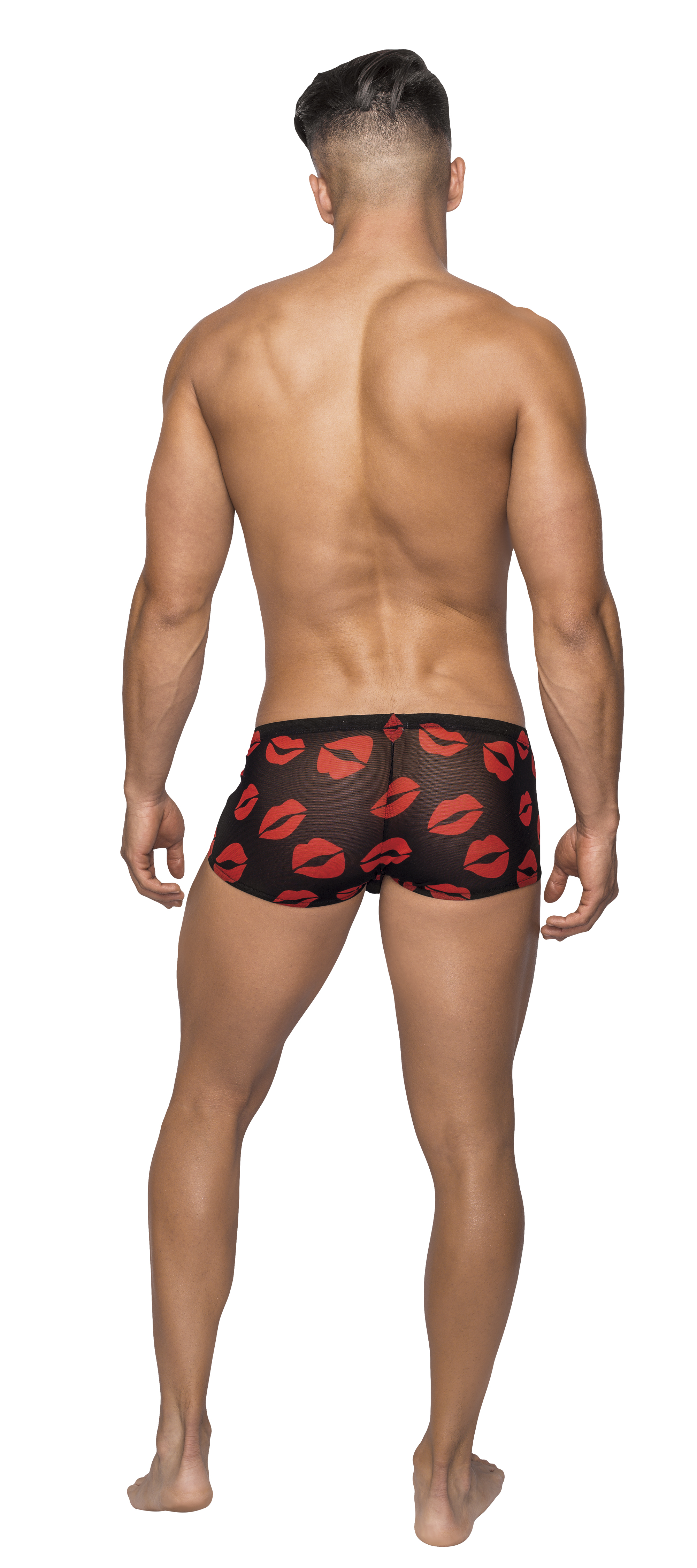 Kiss Me - Mini Short - Large - Sheer Lips