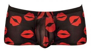 Kiss Me - Mini Short - Large - Sheer Lips
