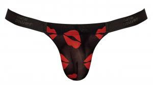 Kiss Me - Micro Thong v - Small/ Medium - Sheer Lips
