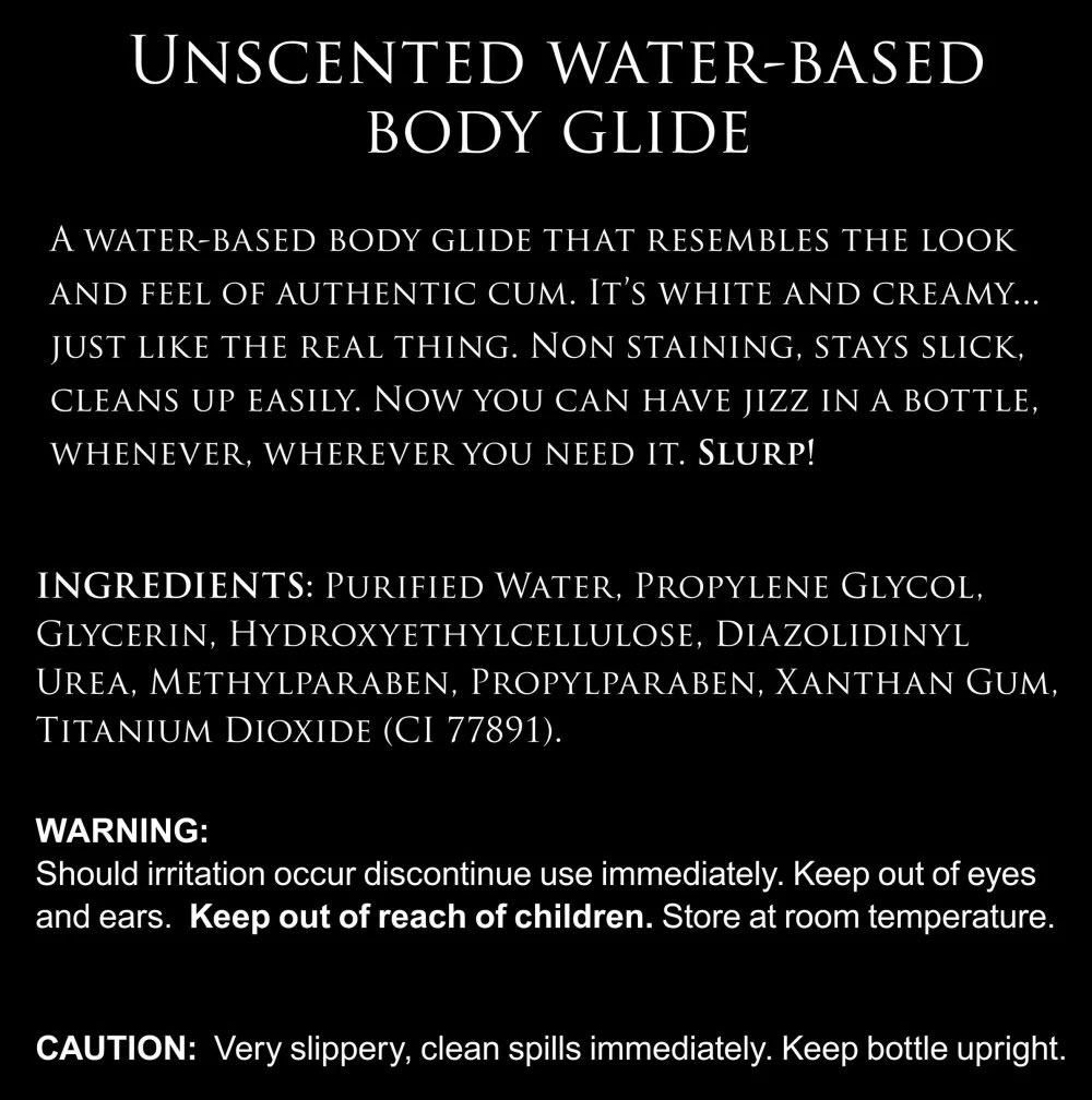 Master Series Jizz Unscented Water-Based Body Glide - 16 Oz