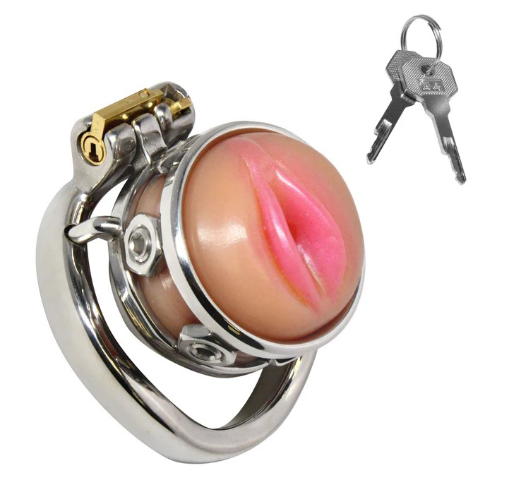 Pussy Boy Metal Chastity Cage - Silver