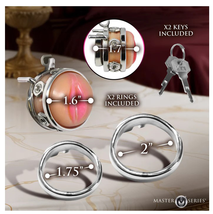Pussy Boy Metal Chastity Cage - Silver