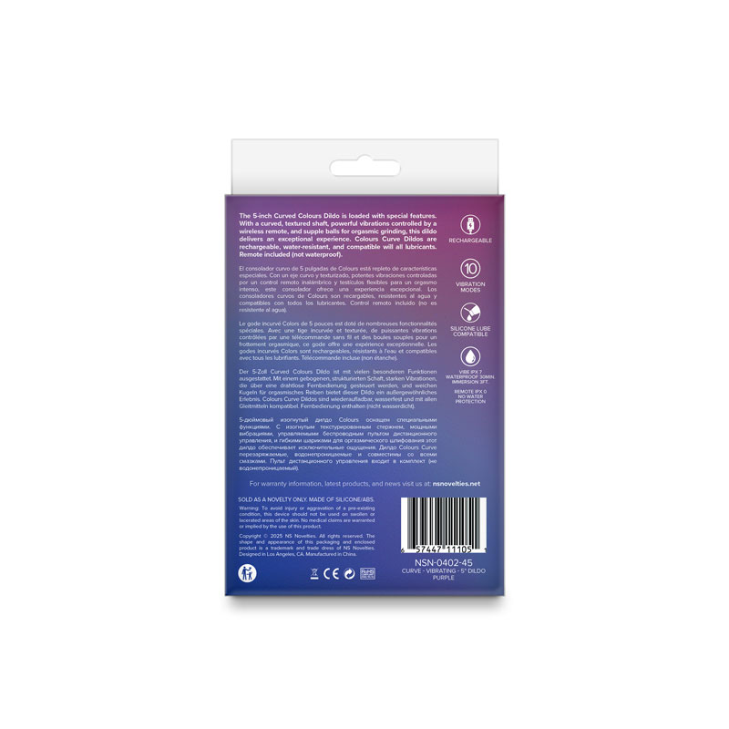 Colours Curve Vibrating 5" Dildo