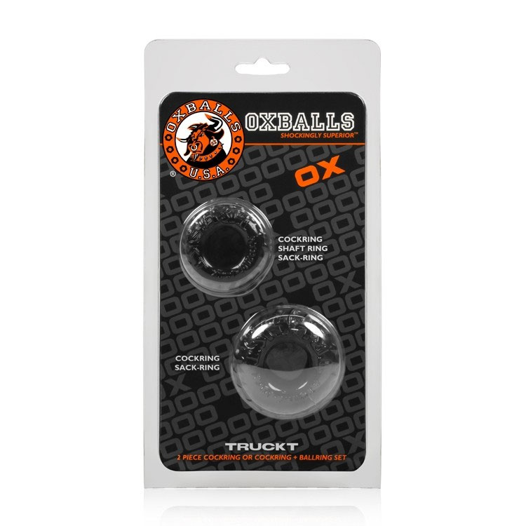 Truckt 2 Piece Cockring Set Atomic Jock - Black