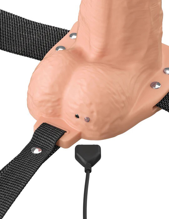 Fantasy X-Tensions Elite 6" Vibrating Hollow Silicone Strap-on - Light