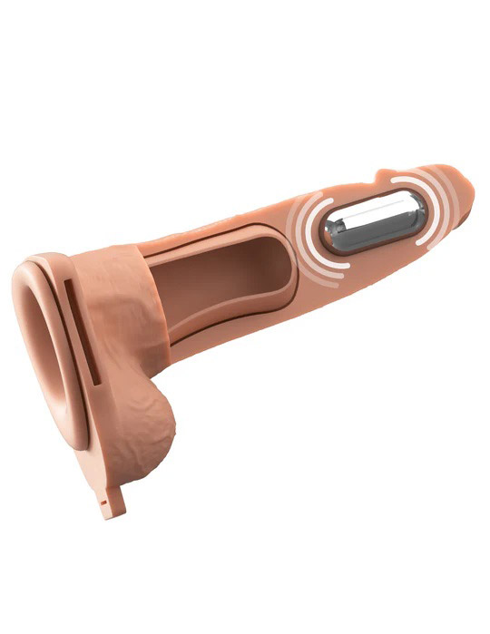 Fantasy X-Tensions Elite 6" Vibrating Hollow Silicone Strap-on - Light