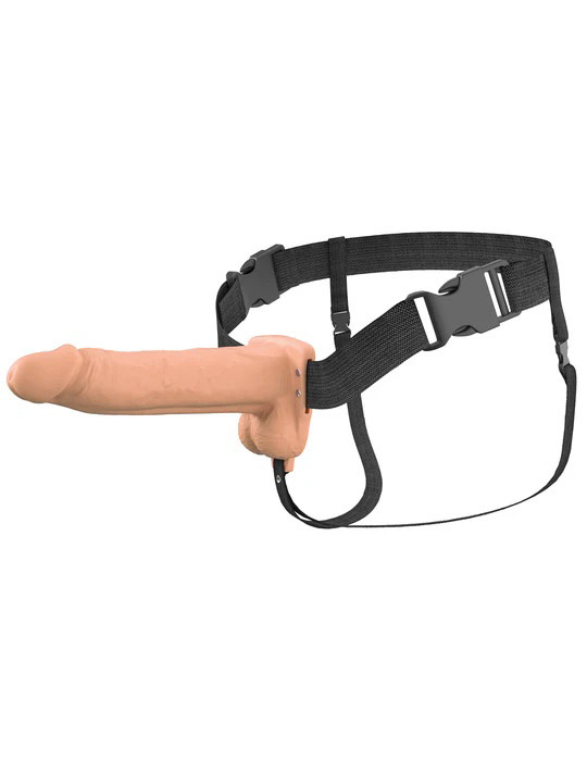 Fantasy X-Tensions Elite 8" Vibrating Hollow Silicone Strap-on - Light