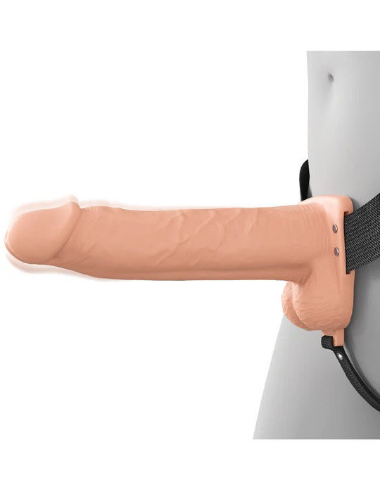 Fantasy X-Tensions Elite 8" Vibrating Hollow Silicone Strap-on - Light
