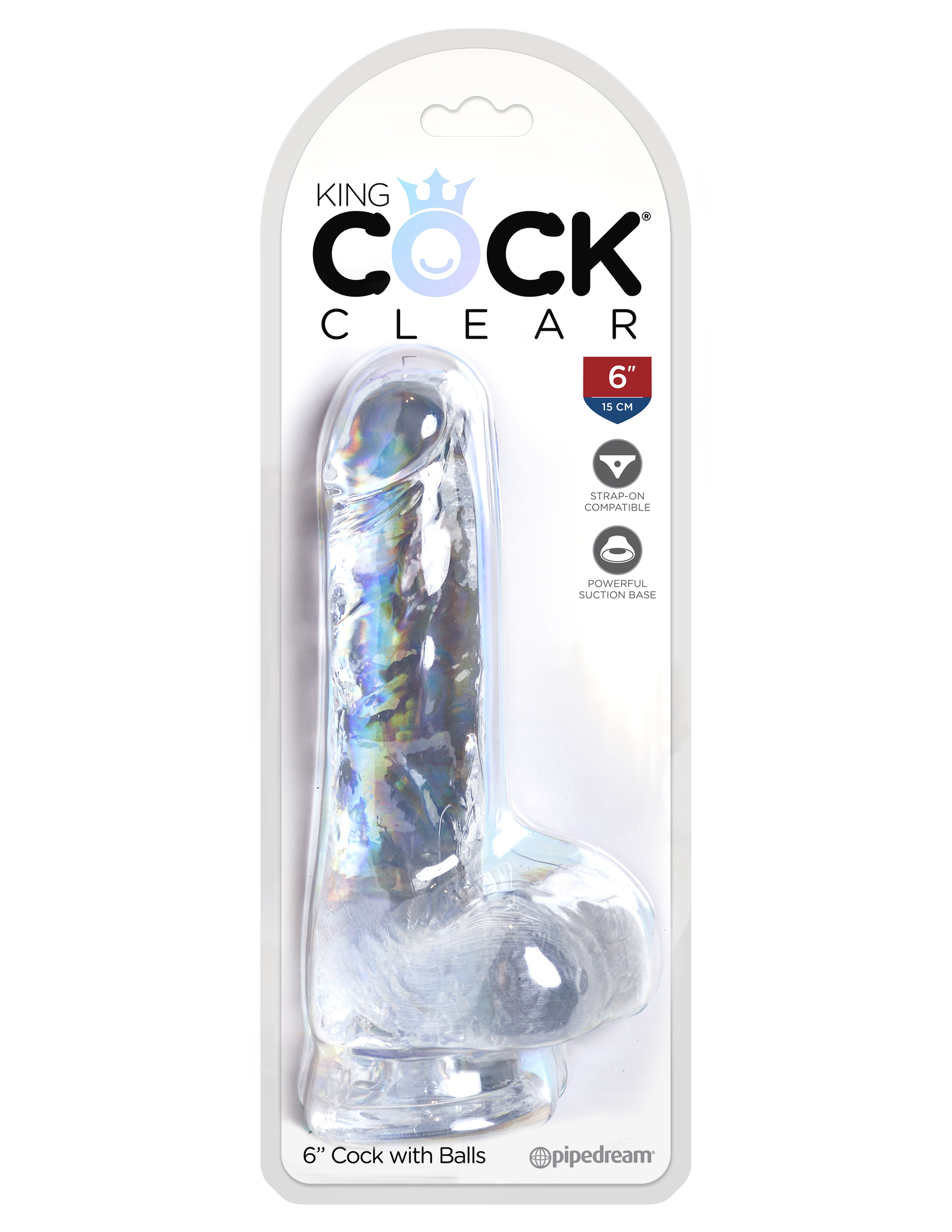King Cock Clear ​6 Inch Cock With Balls