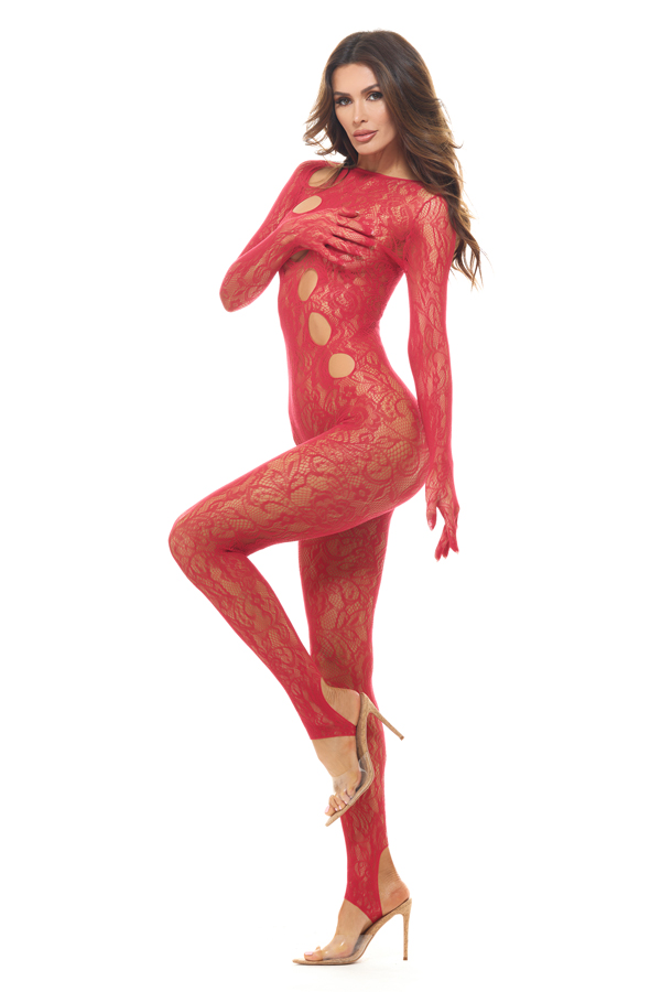 Split Up Lace Bodystocking