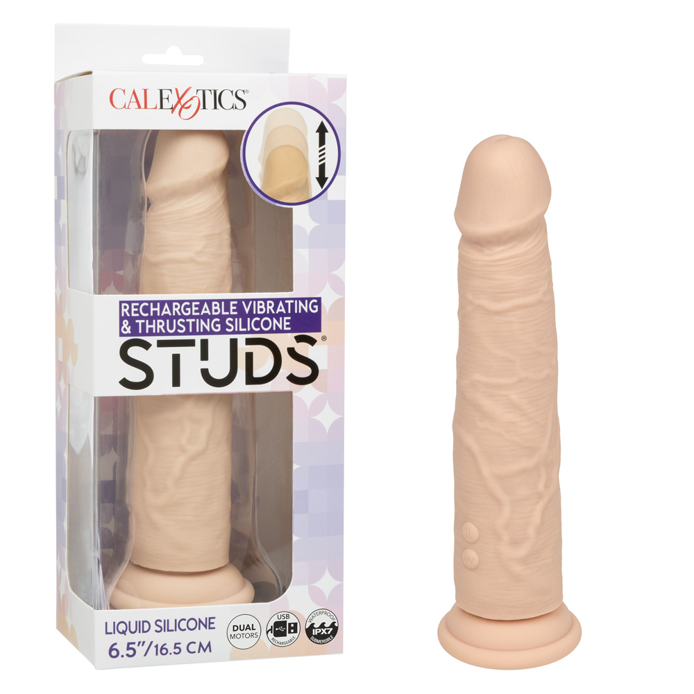 Rechargeable Vibrating and Thrusting Silicone Studs