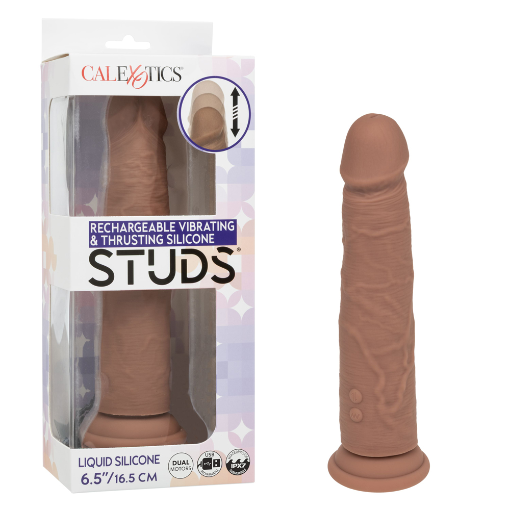 Rechargeable Vibrating and Thrusting Silicone Studs