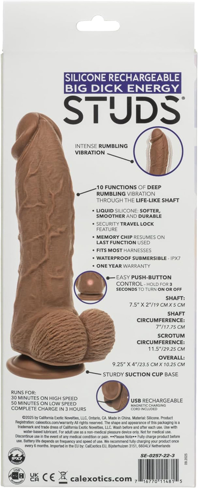 Silicone Rechargeable Big Dick Energy Studs