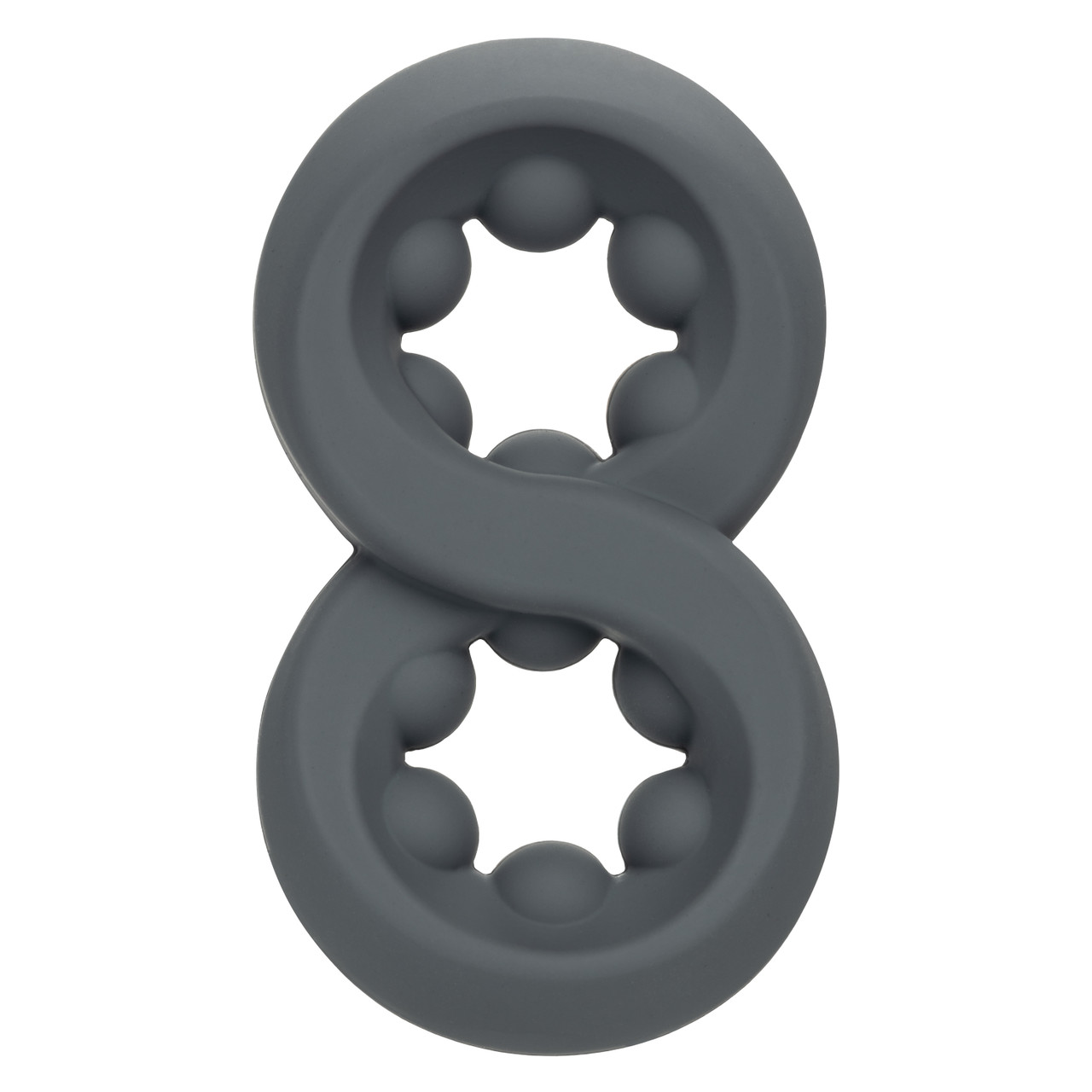 Alpha Liquid Silicone Beaded Crazy 8 Ring Grey