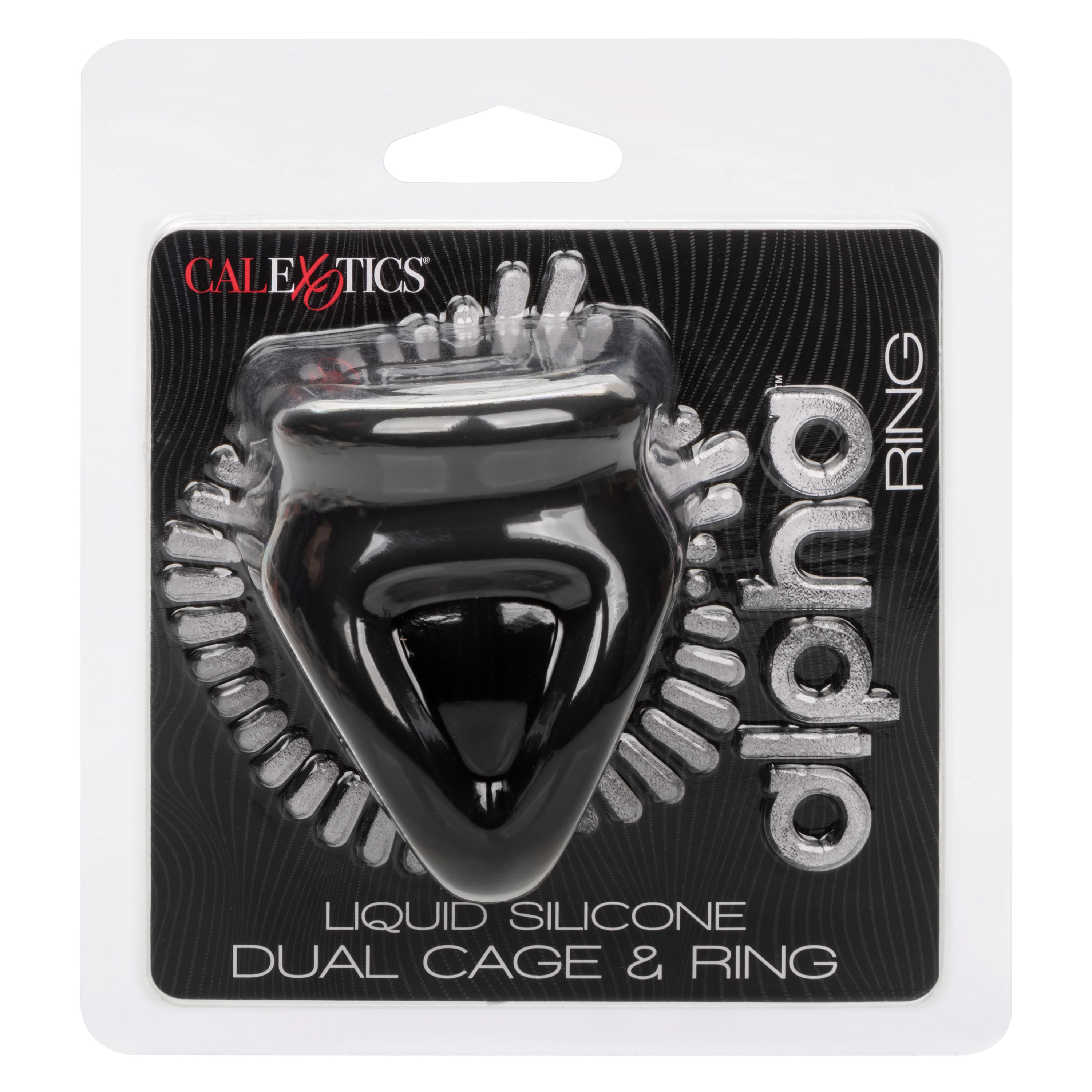 Alpha Liquid Silicone Dual Cage and Ring - Black Ring - Black