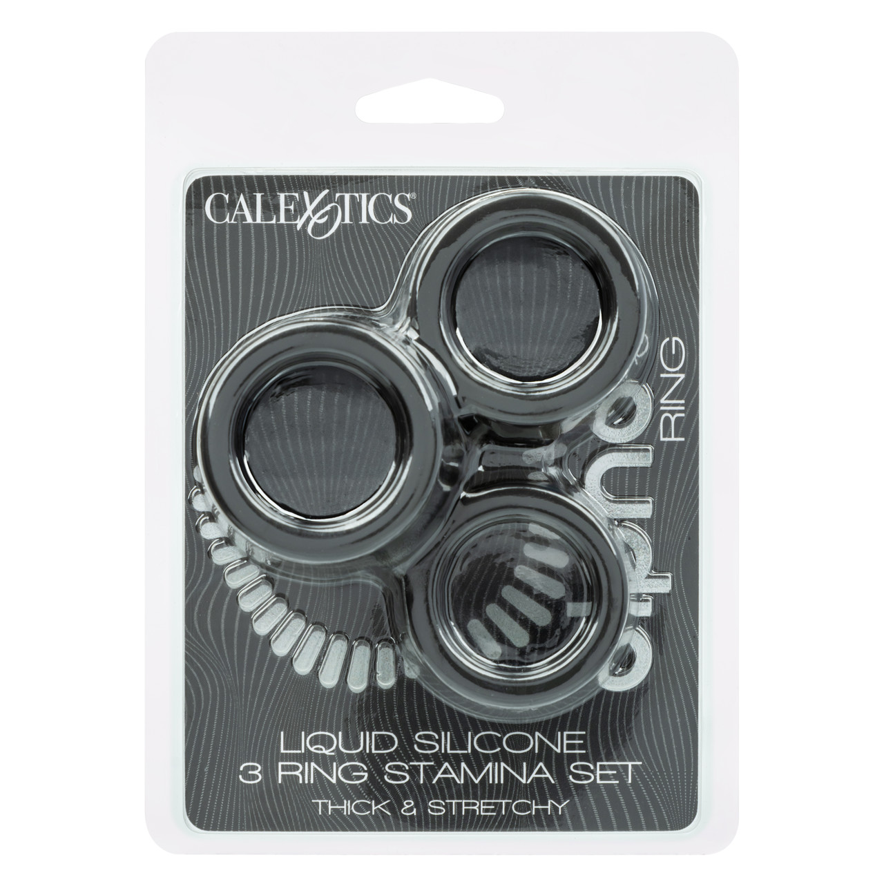 Alpha Liquid Silicone 3 Ring Stamina Set Black