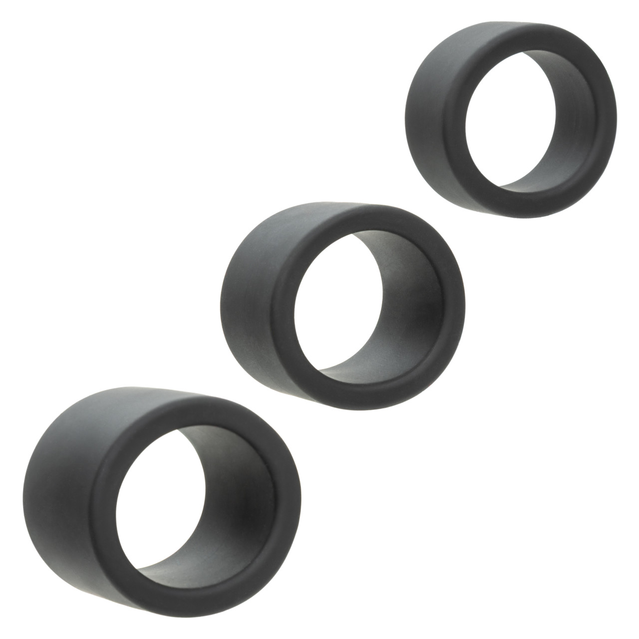 Alpha Liquid Silicone 3 Ring Stamina Set Black