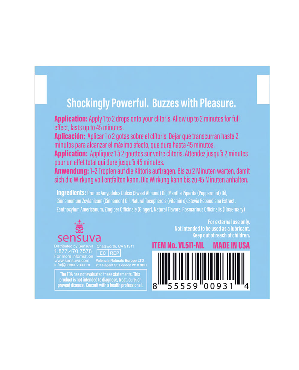 On Ice Buzzing & Cooling Female Arousal Oil - 0.01 Oz. Ampoule