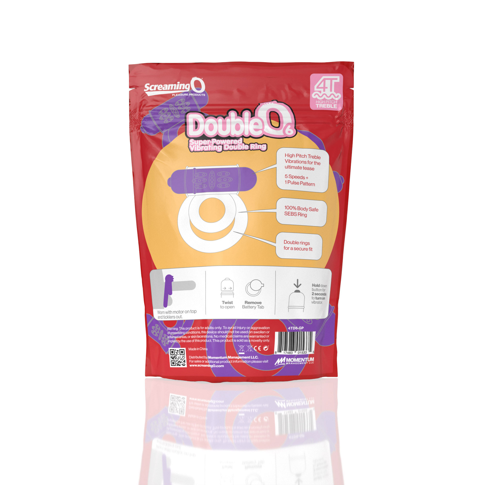 Screaming O 4t - Double O 6 Super Powered Vibrating Double Ring