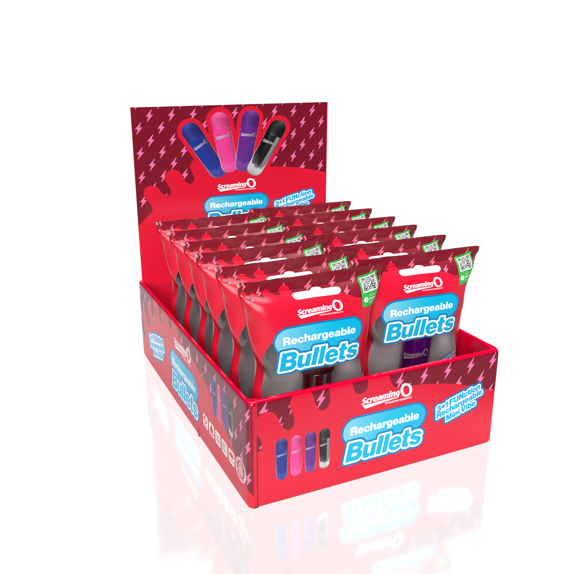 Screaming O Rechargeable Bullets in Pop Box - Assorted