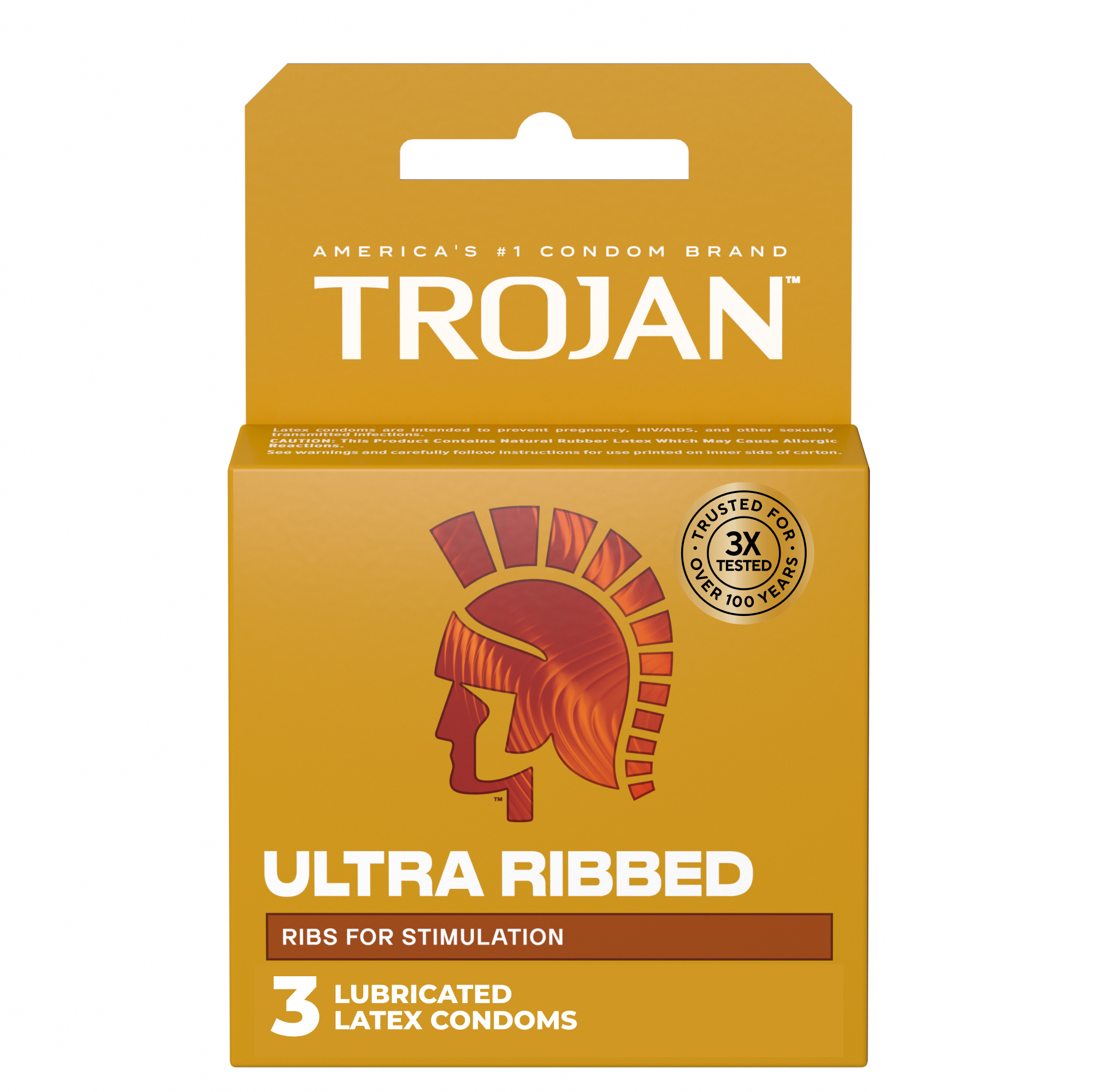 Trojan Stimulations Ultra Ribbed Lubricated Condoms - 3 Pack