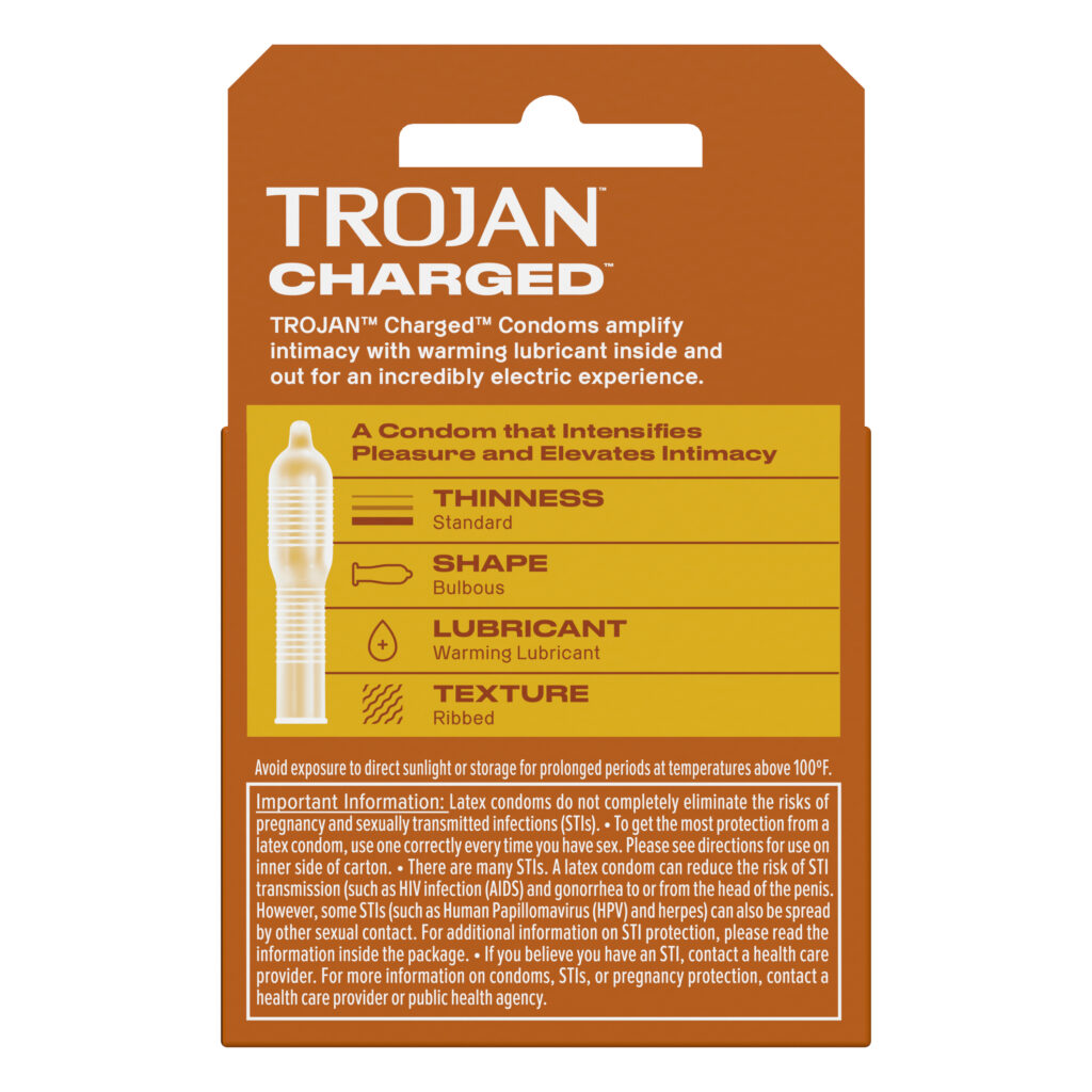 Trojan Intensified Charged Orgasmic Pleasure Condoms - 3 Pack