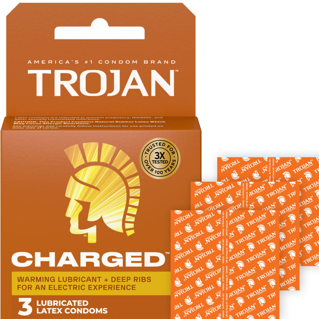 Trojan Intensified Charged Orgasmic Pleasure Condoms - 3 Pack