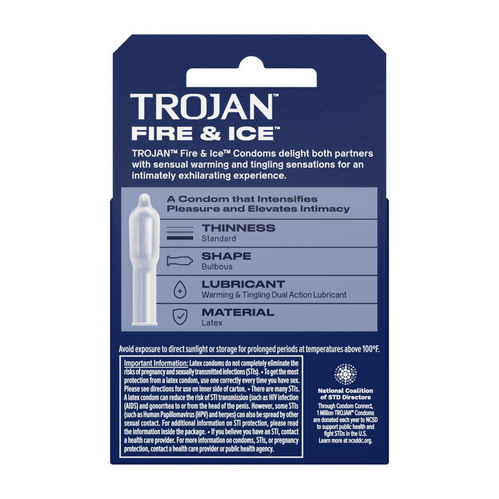 Trojan Fire and Ice Dual Action Lubricated Condoms - 3 Pack