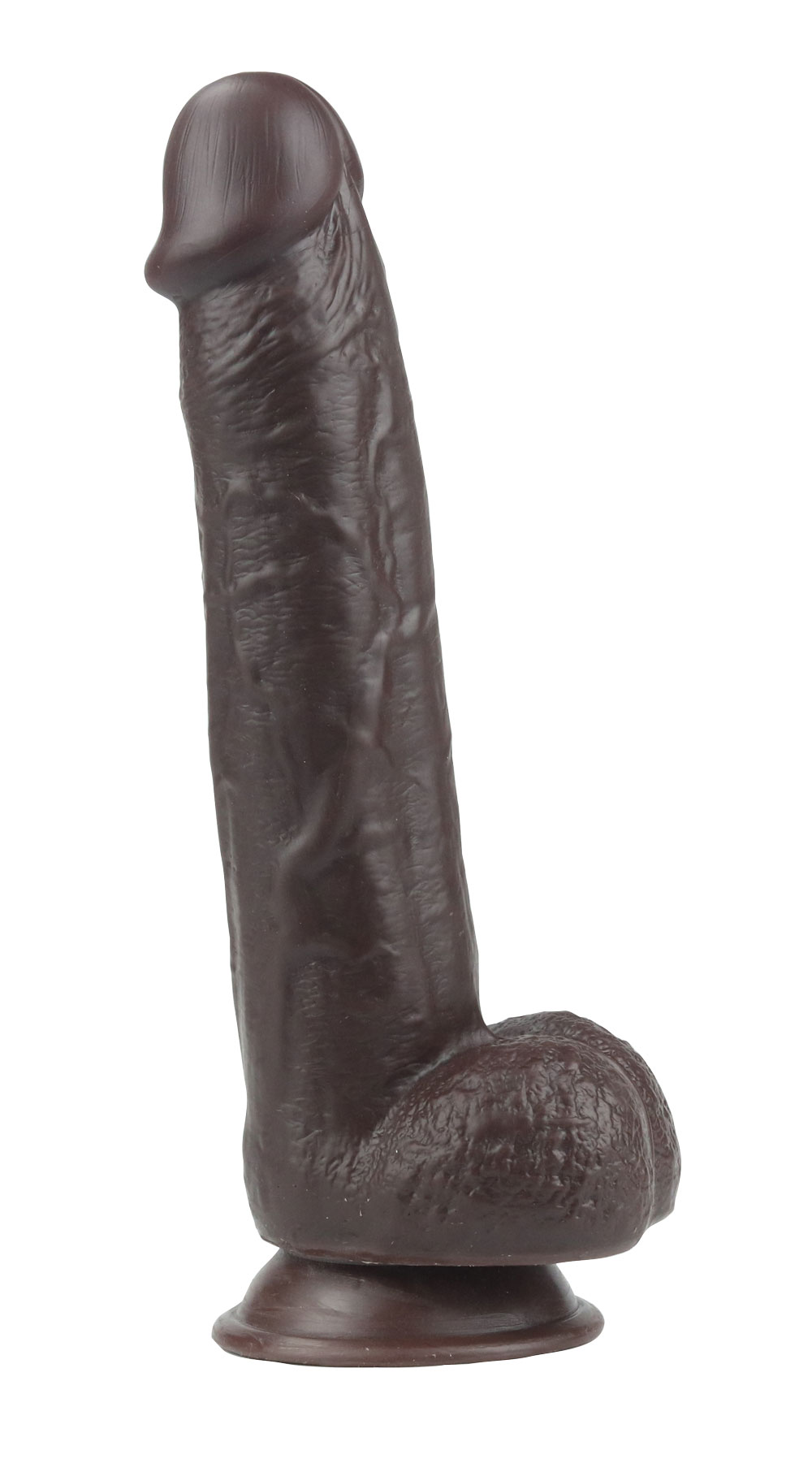 Get Lucky Real Skin 9" Dual Layer Dildo Dark Brown