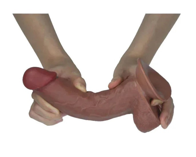Get Lucky Real Skin 7.5" Dual Layer Dildo Light Brown