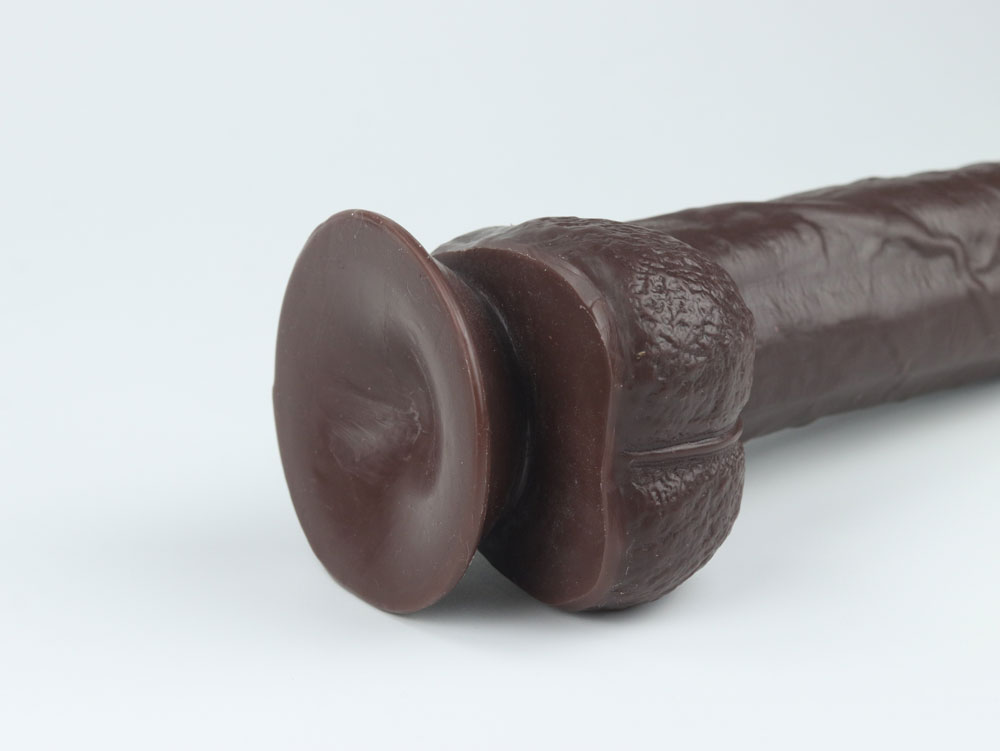 Get Lucky Real Skin 8" Dual Layer Dildo Dark Brown