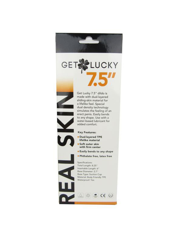 Get Lucky Real Skin 7.5" Dual Layer Dildo Beige