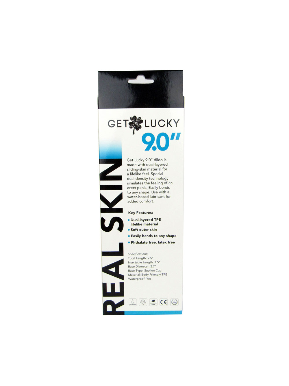 Get Lucky Real Skin 9" Dual Layer Dildo Beige