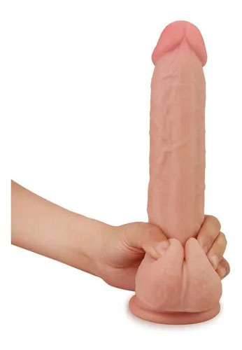 Get Lucky Real Skin 9" Dual Layer Dildo Beige