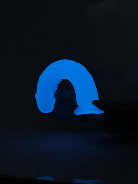 Get Lucky Glow-in-the-Dark Periwinkle Peen 8.5" Dildo