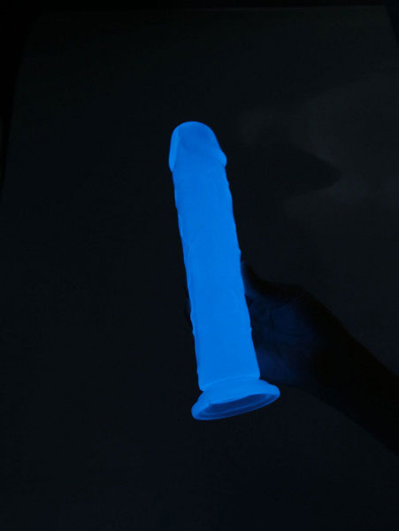 Get Lucky Glow-in-the-Dark Periwinkle Peen 8.5" Dildo