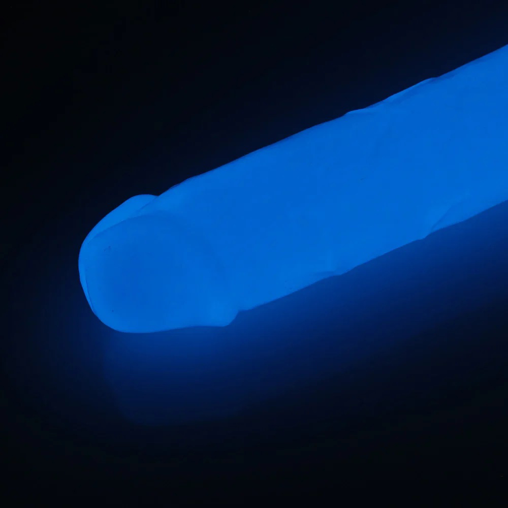 Get Lucky Glow-in-the-Dark Periwinkle Peen 8.5" Dildo