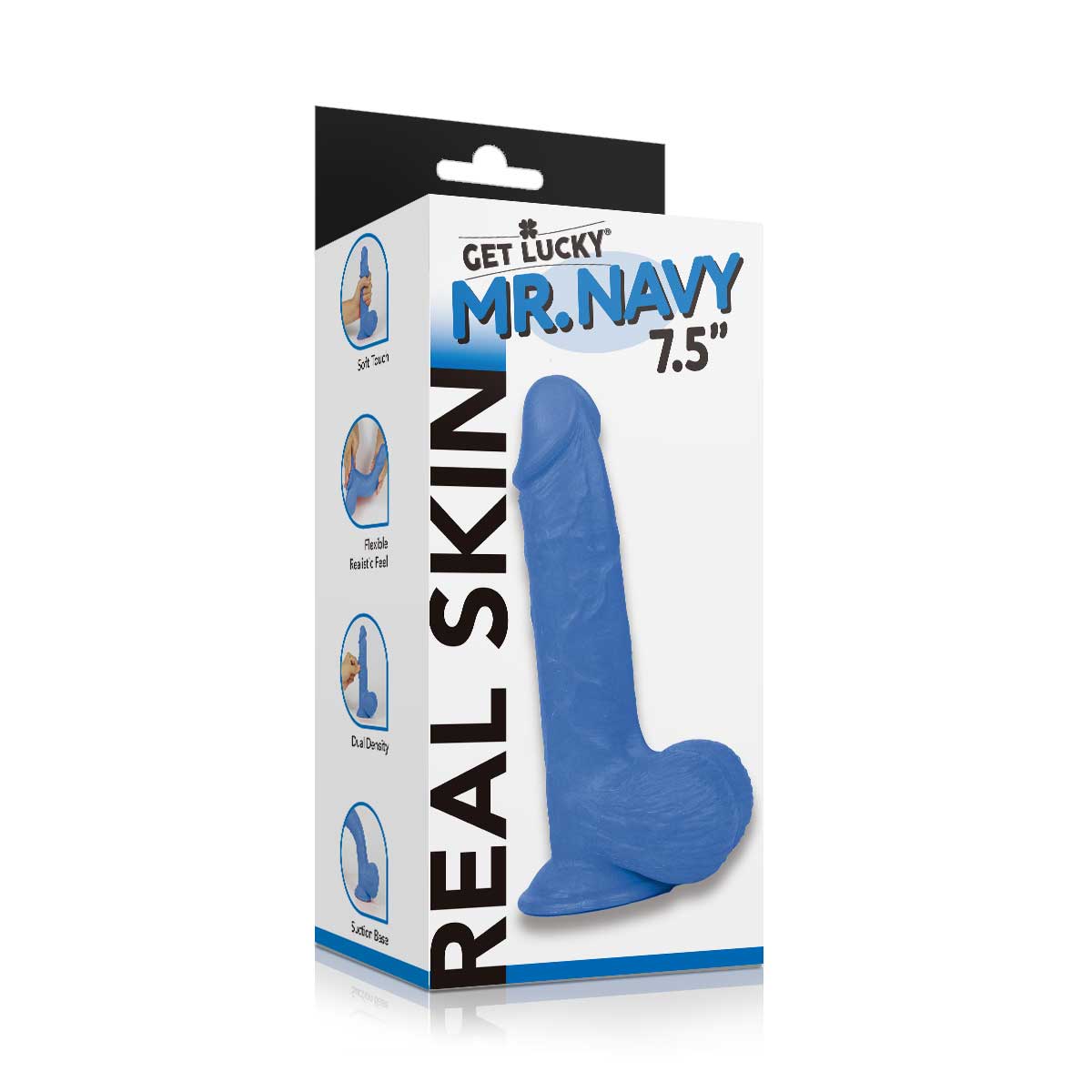 Get Lucky Real Skin Mr. Navy 7.5" Dual Layer Dildo