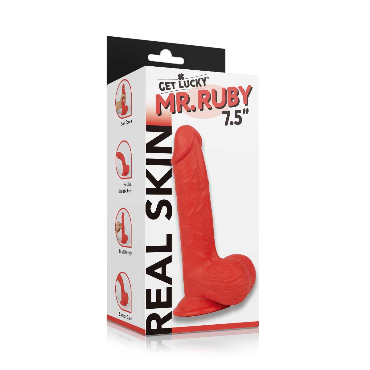Get Lucky Real Skin Mr. Ruby 7.5" Dual Layer Dildo