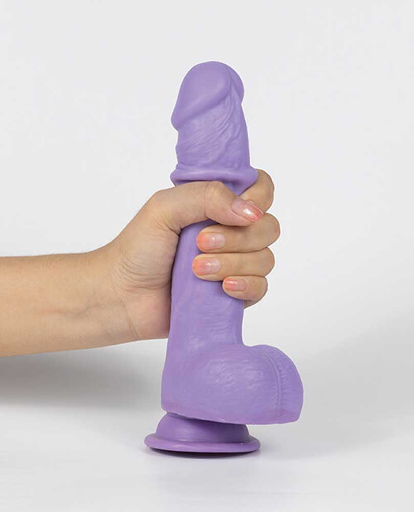 Get Lucky Real Skin Mr. Lavender 7.5" Dual Layer Dildo