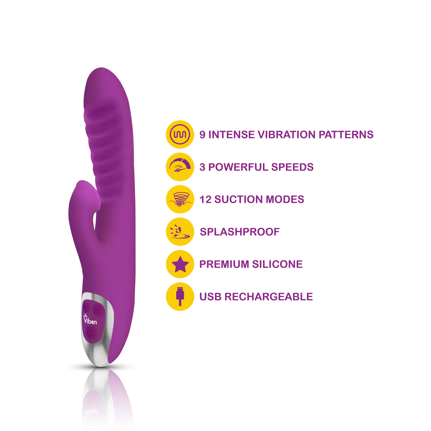 Frenzy Clitoral Suction Rabbit - Berry
