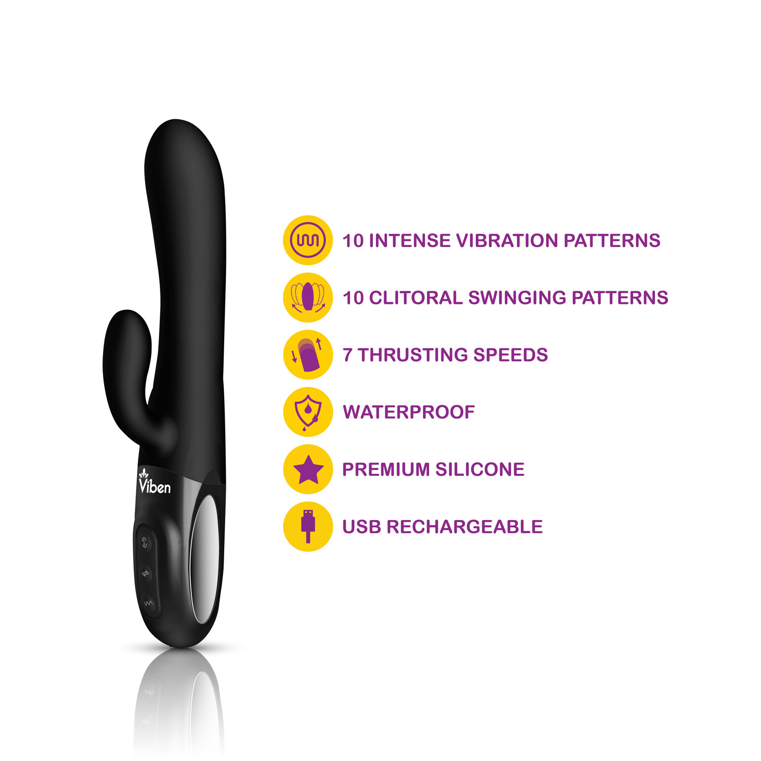 Hypnotic Clit Teaser and Thrusting Rabbit - Black