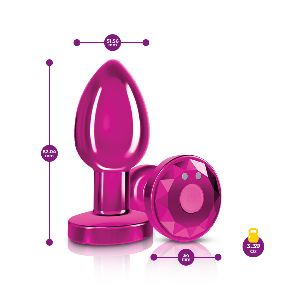 Vibrating Pink Metal Remote Plug