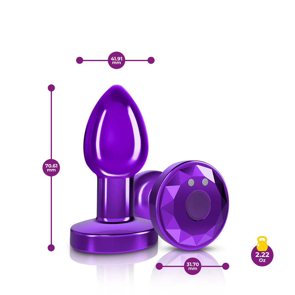 Vibrating Purple Metal Remote Plug