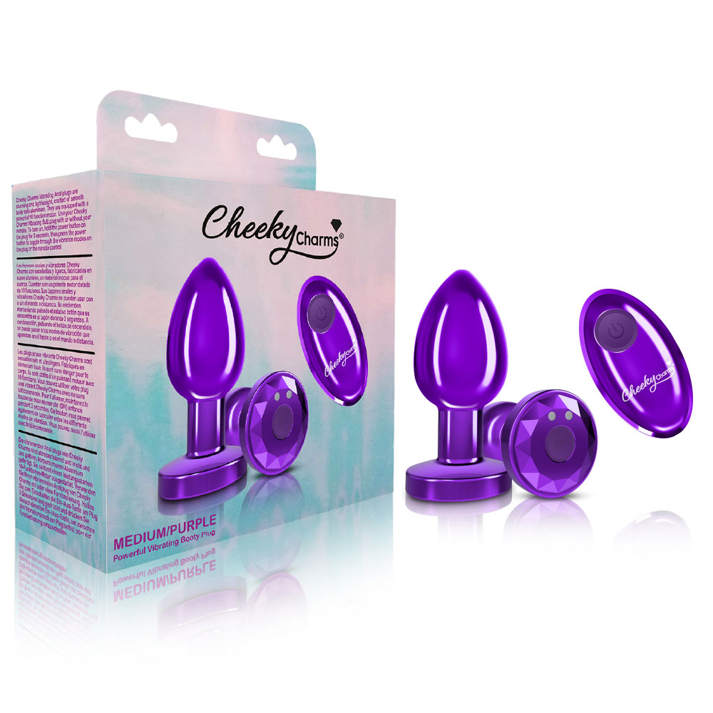 Vibrating Purple Metal Remote Plug