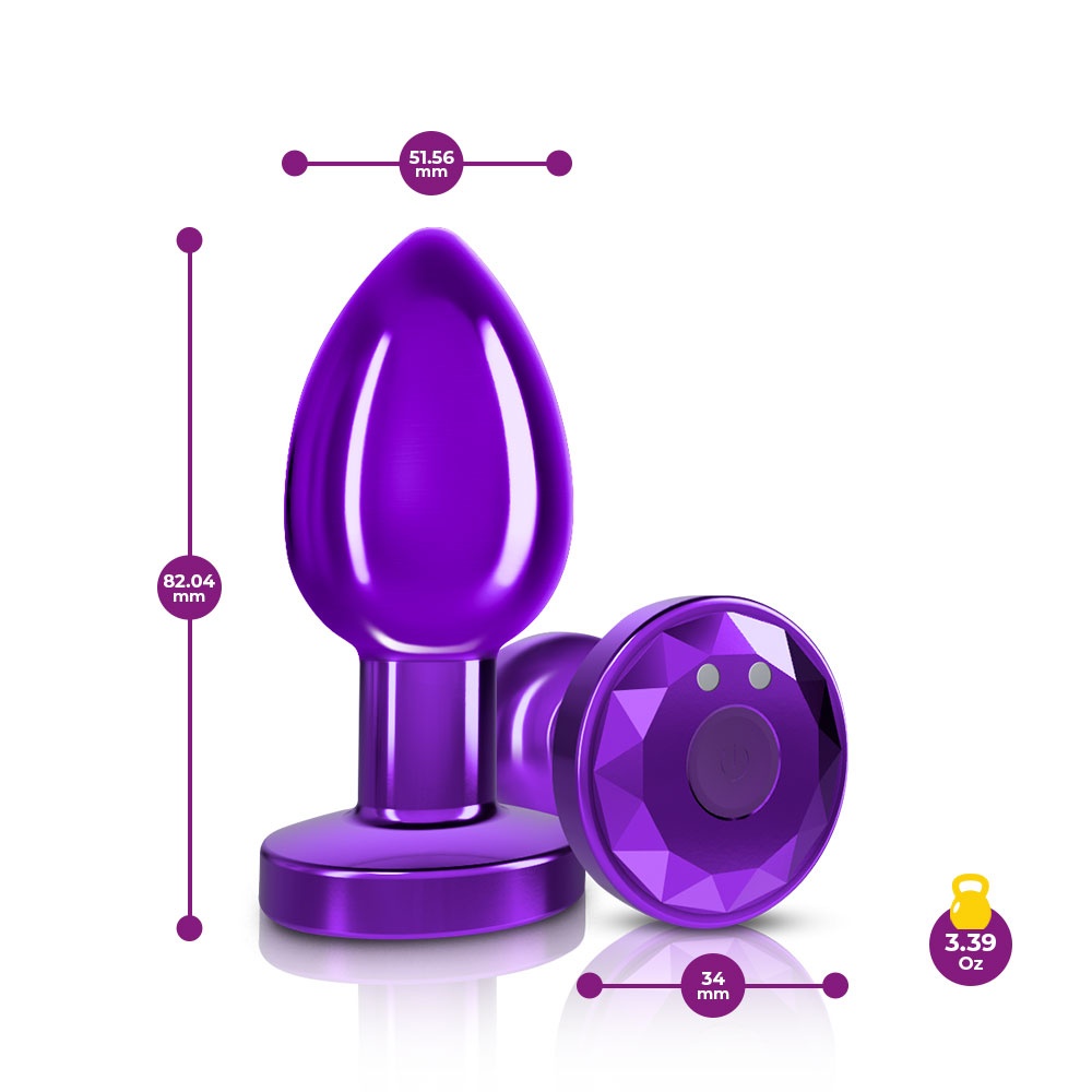 Vibrating Purple Metal Remote Plug